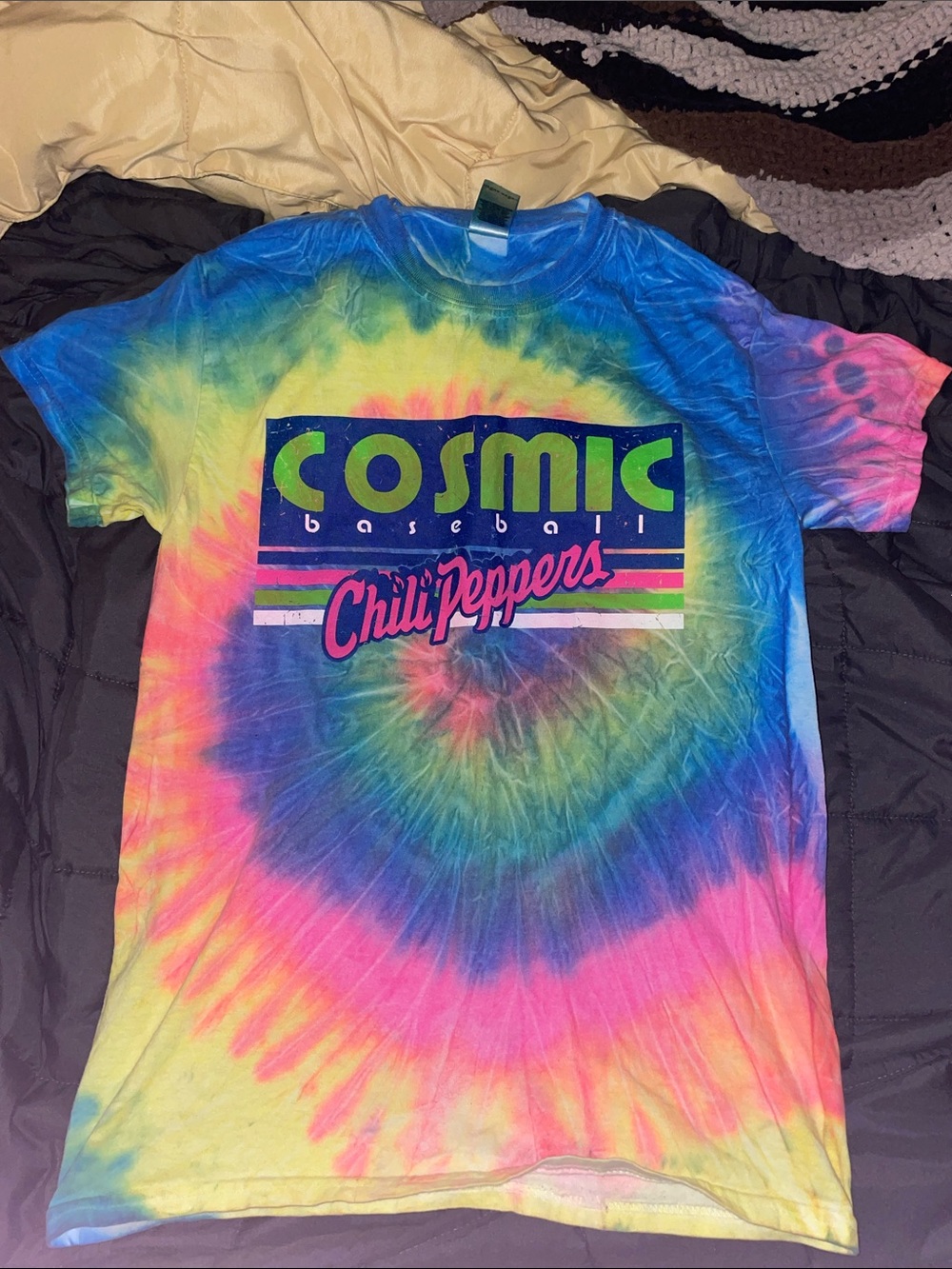 Chili Peppers Cosmic Baseball Tie-Dye Short Sleeve Tee